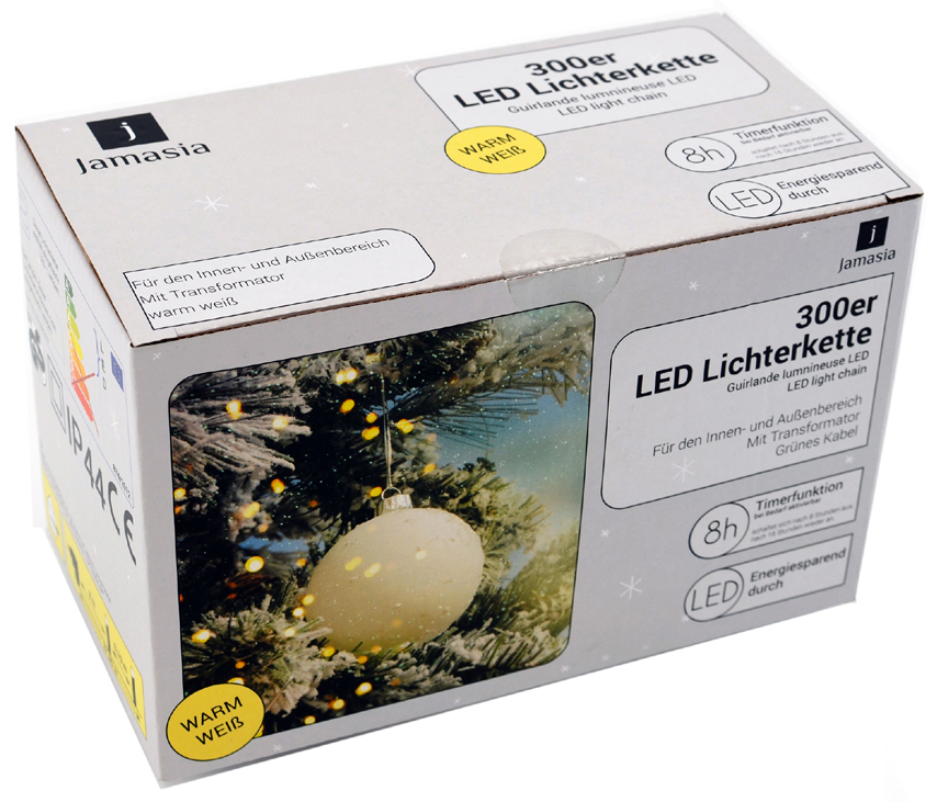 Jamasia LED-Lichterkette, grün, 300 Lichter, IP 44 von jamasia