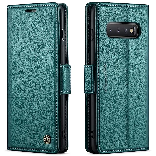 Samsung Galaxy S10+ Plus Wallet Case, Magnetic Stand Flip Protective Cover Leather Flip Case with ID & Credit Card Slots Cash Pockets for Samsung Galaxy S10+ Plus 6.4 inch (Fashion Green) von japezop
