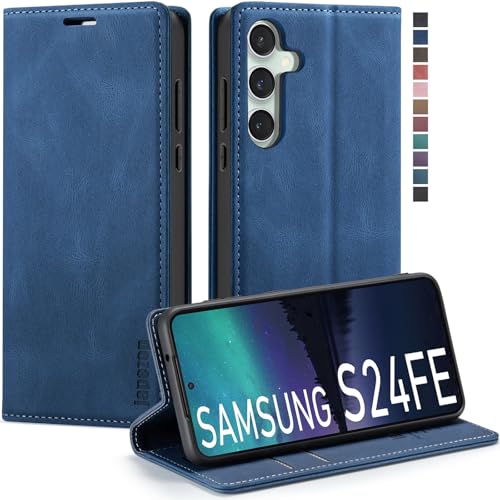 japezop Kompatibel mit Samsung Galaxy S24 FE, Samsung Galaxy S24 FE Brieftaschen-Schutzhülle mit [RFID-Blockierung], Kartenhalter, Ständer, magnetisch, Leder-Klapphülle für Galaxy S24 FE 5G 17,5 cm von japezop
