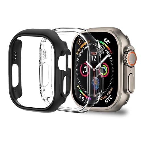 Jaroco Hartschalen-Schutzhülle für Apple Watch Ultra 2/1, 49 mm, ultradünn, stoßfest, schlank, Schutzhülle für iWatch Ultra 2, 49 mm, Schwarz/Transparent, 2 Stück Jaroco Hartschalen-Schutzhülle für Apple Watch Ultra 2/1, 49 mm, ultradünn, stoßfest, schlank, Schutzhülle für iWatch Ultra 2, 49 mm, Schwarz/Transparent, 2 Stück von jaroco