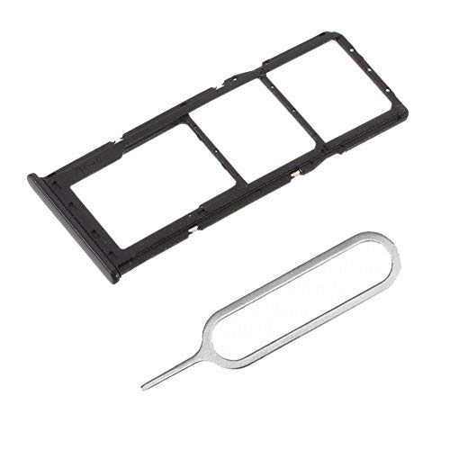 jbTec Dual SIM-Tray/SD-Card Karten-Halter +Pin kompatibel mit Samsung Galaxy A21s - Slot Schlitten Fach, Farbe:Schwarz von jbTec