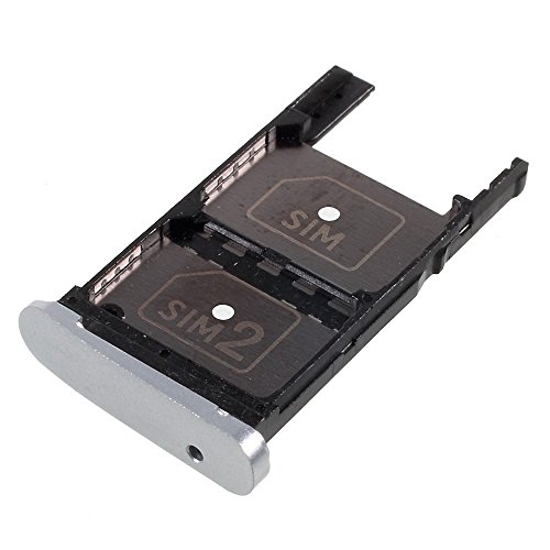 jbTec Dual SIM-Tray/SD-Card Karten-Halter kompatibel mit Lenovo Moto Z Play - Slot Schlitten Rahmen, Farbe:Silber von jbTec