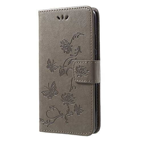 jbTec Handy Hülle Case Schmetterling - Handyhülle Schutzhülle Phone Cover, Farbe:Grau, kompatibel mit :Huawei P20 Lite von jbTec