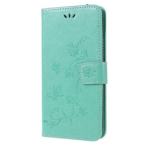 jbTec Handy Hülle Case Schmetterling - Handyhülle Schutzhülle Phone Cover, Farbe:Mint-Grün, kompatibel mit :Samsung Galaxy A6+ Plus 2018 von jbTec