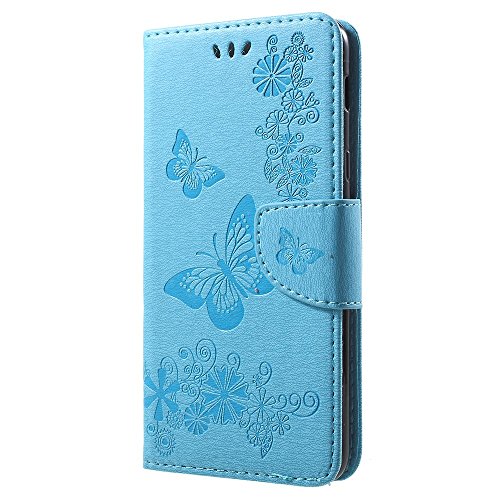 jbTec Handy Hülle Case Schmetterlinge - Handyhülle Schutzhülle Phone Cover, Farbe:Baby-Blau, kompatibel mit :Samsung Galaxy A6+ Plus 2018 von jbTec