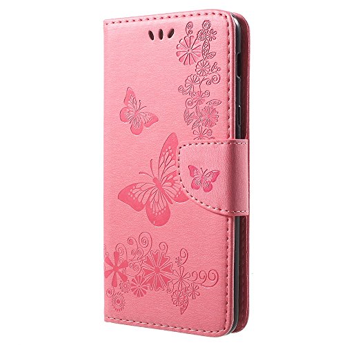 jbTec Handy Hülle Case Schmetterlinge - Handyhülle Schutzhülle Phone Cover, Farbe:Rosa, kompatibel mit :Samsung Galaxy A6+ Plus 2018 von jbTec