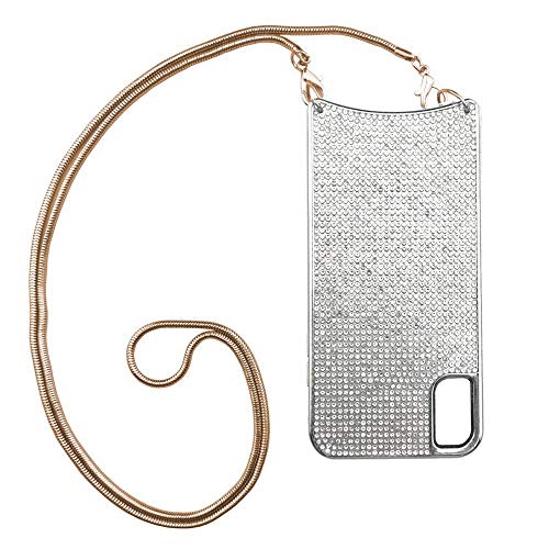 jbTec Handy Hülle mit Band zum Umhängen Strass kompatibel mit Apple iPhone 6 / 6s - Handykette Handyhülle, Farbe:Silber/Gold von jbTec