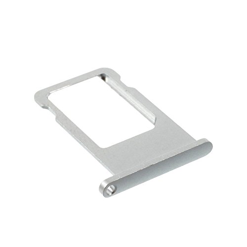 jbTec SIM-Tray/SD-Card kompatibel mit Apple iPhone 6s - Kartenhalter Single Slot Schlitten Rahmen Handy, Farbe:Silber von jbTec