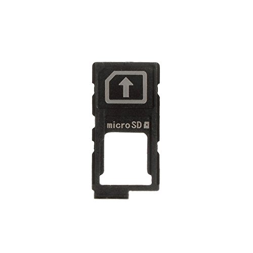 jbTec SIM-Tray/SD-Card Karten-Halter kompatibel mit Sony Xperia Z3 Plus / Z5 / Premium - Single Slot, Farbe:Schwarz von jbTec