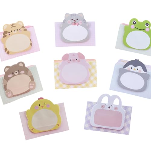 160 Blatt Cartoon Tiernoten Adheive Note Paper 60x58mm Kleine Notizen Pad Kleine Notepads Taschenmemopad Zum Schreiben von jdstty