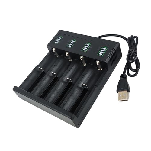 USB-betriebener 1/2/4-Slot 18650 Akku-Lade-Hubs für 21700 26700 18500 26650 Akkus mit Schnellladung und automatischer Abschaltung von jdstty
