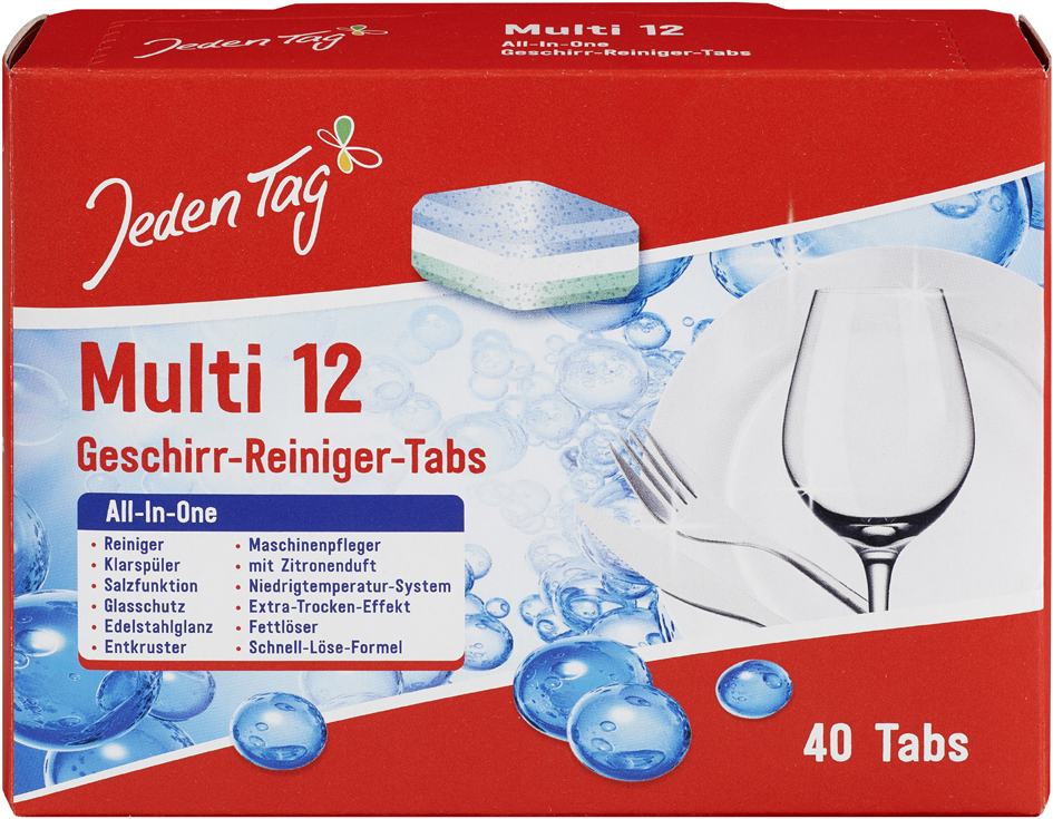 Jeden Tag Spülmaschinentabs Multi 12, 40 Tabs à 20 g, Karton von jeden tag