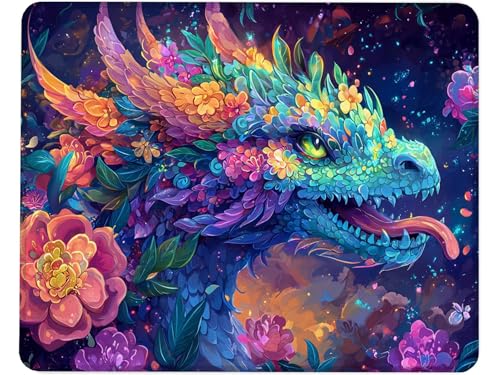 Gaming Mauspad, Mousepad Small 180x230x3mm, Schreibtischunterlage mit Rutschfester Gummibasis Anlage, Laptop-Schreibtischunterlage mit Nahtkanten, Mauspad Wasserdicht Eidechse, Geeignet Familien I-6 von jeihenhg