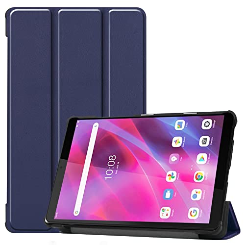 Tablet-Schutzhülle für Lenovo Tab M8 3. Generation TB-8506F, schmal, dreifach gefaltet, Smart-Hülle, mehrere Betrachtungswinkel, Ständer, Hartschale, Folio-Schutzhülle für Tablet (Farbe: Blau) von jiaguowei