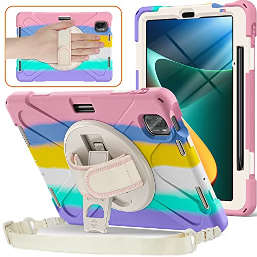 Tablet-Schutzhülle für Xiaomi Mi Pad 5/iPad 5 Pro 27,9 cm (11 Zoll) 2021, Schutzhülle, sturzsicher, stoßfest, mit drehbarem Ständer, Griff und Schultergurt, für Tablet von jiaguowei