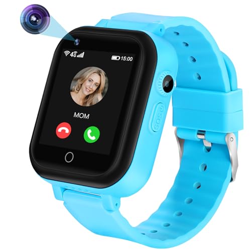 jianyana 4G Kinder Smartwatch mit GPS und Telefon, Kinder Smartwatch mit SOS-Anruf, Wecker, Musik-Player, Kamera, Spiele, Kids Smart Watch für 3-14 Jahre Jungen Mädchen Geburtstagsgeschenke (Blau) von jianyana