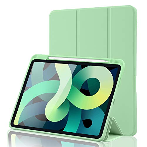 Schutzhülle für iPad Air 4 2020, 4. Generation mit Stifthalter, vollständiger Schutz + Apple 2. Bleistift Aufladen und Auto Wake/Sleep, Smart Stand Cover Case 10.9 (Matcha Green) von jihe pocket