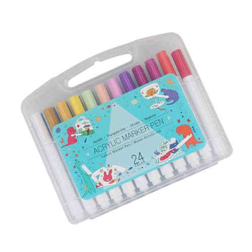 jiingekk Acryl-Marker, mehrfarbig, 24 Stück, für 3D-Druck-Enthusiasten, leicht zu waschen, Acryl-Marker, Farbe, Kunst-Pinselstift jiingekk Acryl-Marker, mehrfarbig, 24 Stück, für 3D-Druck-Enthusiasten, leicht zu waschen, Acryl-Marker, Farbe, Kunst-Pinselstift von jiingekk