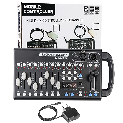 192CH DMX Controller, DMX512 Controller Bühnenlichtregler Controller Dmx Konsole für DJs Bands Bars Pubs Clubs Familienfeier Hochzeit Etc von jindaaudio