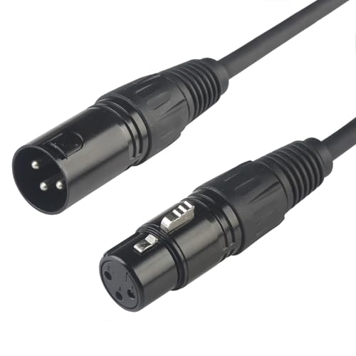 DMX Kabel 3m, 10ft XLR Kabel for Stage Light or Microphone, DMX Kabel 3 Polig With Male to Female Connector. von jindaaudio