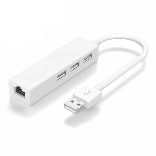 JJ-Shop24 USB A auf 3 x USB A und RJ45 Ethernet LAN Adapter Hub Kabel Mac USB-A Netzwerk von jj-shop24