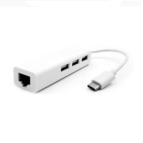 JJ-Shop24 USB C auf 3 x USB A und RJ45 Ethernet LAN Adapter Hub Kabel Mac USB-C Netzwerk von jj-shop24