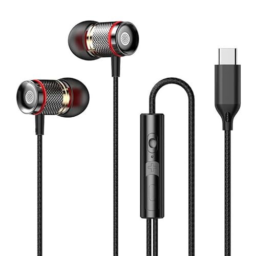 jj-shop24 In-Ear USB-C Kopfhörer Sport Headset BASS Für Huawei Samsung iPad Xiaomi Google USB c schwarz von jj-shop24