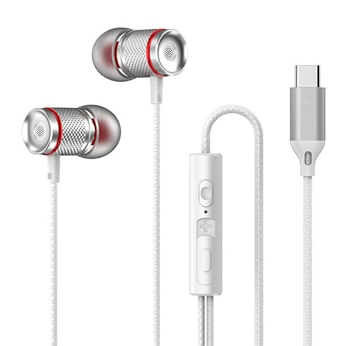 jj-shop24 In-Ear USB-C Kopfhörer Sport Headset BASS für iPhone Huawei Samsung iPad Xiaomi Google weiß Silber mit Kabel und Mikrofon jj-shop24 In-Ear USB-C Kopfhörer Sport Headset BASS für iPhone Huawei Samsung iPad Xiaomi Google weiß Silber mit Kabel und Mikrofon von jj-shop24