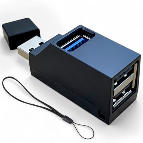jj-shop24 Mini USB 3.0 2.0 HUB 3 Port Verteiler Adapter für PC Laptop MacBook Notebook USB-Hub Splitter Erweiterung für Flash Laufwerk, Drucker, Tastatur, Maus, Headset von jj-shop24