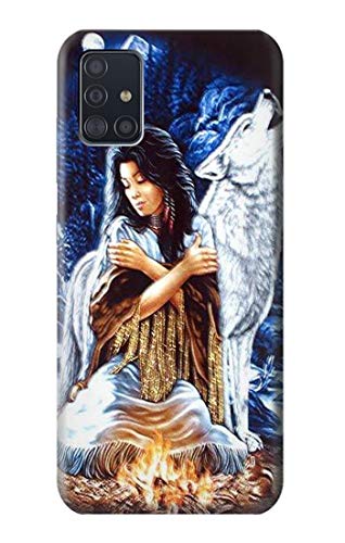 Grim Wolf Indian Girl Hülle Schutzhülle Taschen für Samsung Galaxy A51 von jjphonecase