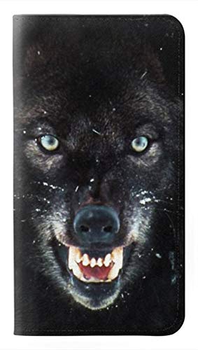 Innovedesire Black Wolf Blue Eyes Face Flip Hülle Tasche Klappetui für Samsung Galaxy A21s von jjphonecase