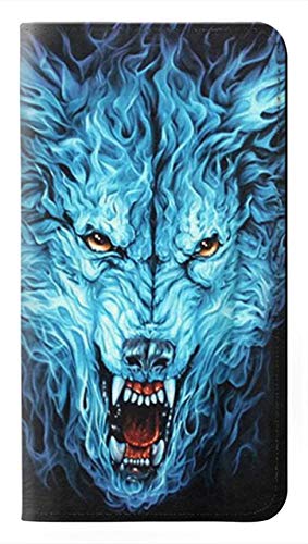 Innovedesire Blue Fire Grim Wolf Flip Hülle Tasche Klappetui für Sony Xperia 1 II von jjphonecase
