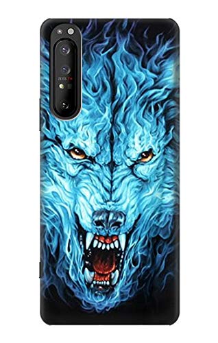 Innovedesire Blue Fire Grim Wolf Hülle Schutzhülle Taschen für Sony Xperia 1 II von jjphonecase