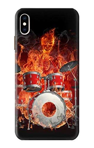 Skull Drum Fire Rock Hülle Schutzhülle Taschen für iPhone XS Max von jjphonecase