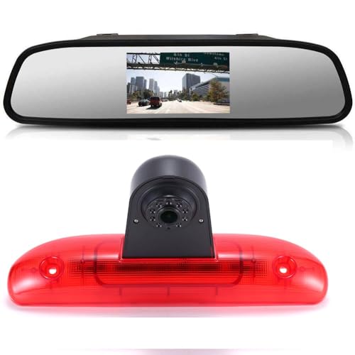 1280 * 720 Brake Bremsleuchte Auto Kamera Bremslicht Rückfahrkamera Fit for FIAT Ducato 244 Bus Kasten/Peugeot Boxer/Citroen Jumper Relay2002-2006/Fiat Scudo/Peugeot-Experte+4.3" Reverse Mirror von jochaly