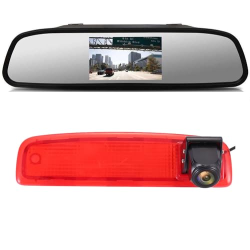 1280 * 720 Brake Bremsleuchte Auto Kamera Third roof Bremslicht Rückfahrkamera Fit for Renault Dacia Dritte Bremsleuchte Dokker Logan MCV Express Kasten 2007-2021+4.3" Reverse Mirror von jochaly