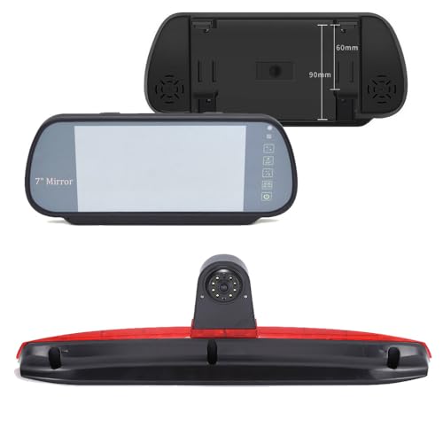 1280 * 720 Brake Bremsleuchte Auto Kamera Third roof Bremslicht Rückfahrkamera Replacement for Mercedes Benz Vito W447 111 114 116 CDI Flügeltüren Cargo Van Kasten Tourer Bus +7" Reverse Mirror von jochaly