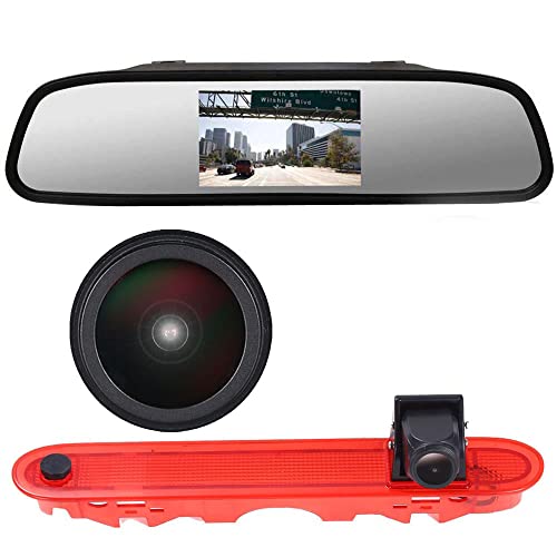 1280 * 720 Brake Bremsleuchte Auto Kamera Third roof Bremslicht Rückfahrkamera Replacement for Nissan NV250 Renault Kangoo Mercedes- Benz Citan Tourer W415 Micro Camper+4.3" Reverse Mirror von jochaly