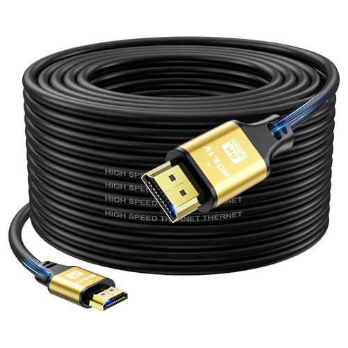 jojobnj 4K HDMI Kabel 20M, 4K@60Hz, 18Gbps Highspeed HDMI 2.0 Kabel, Ultra HD,Ethernet Audio Return,Video 4K,1080p,3D,Arc, HDR Kompatibel mit Xbox,PS5/PS4,HDTV,Laptop ect(Gold) von jojobnj