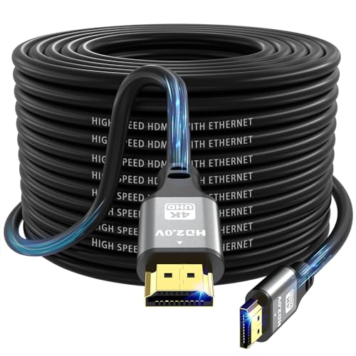 jojobnj 4K HDMI Kabel 25m, High Speed HDMI 2.0 Kabel 4K@60Hz 18Gbps, Ultra HD, Ethernet Audio Return, Video 4K, 1080p, 3D, Arc, HDR Kompatibel mit Xbox, PS5/PS4, HDTV, Laptop ect jojobnj 4K HDMI Kabel 25m, High Speed HDMI 2.0 Kabel 4K@60Hz 18Gbps, Ultra HD, Ethernet Audio Return, Video 4K, 1080p, 3D, Arc, HDR Kompatibel mit Xbox, PS5/PS4, HDTV, Laptop ect von jojobnj