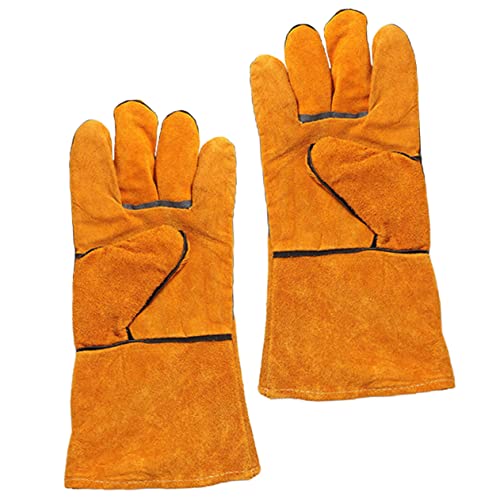 jojofuny 1 Paar Anti-verbrühungs-handschuhe Zum Grillen Küchenhandschuhe Für Backofen Grillzubehör Ofenhandschuhe Mit Den Fingern Hitzebeständige Grillhandschuhe Kochen Orange Polyester von jojofuny