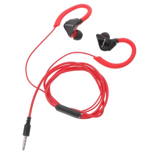 jojofuny 1 Paar Kopfhörer Draht Ohrhörer Haken nachweisen Laufen hängend Aufhänger läuft WAHR Leicht Sport wasserdichter Ohrstöpsel Motorradzubehör Kabel-Headset Aluminiumlegierung rot von jojofuny