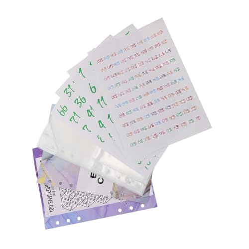jojofuny 1 Satz Challenge-sparbuch Bargeldsparender Ordner Wenn Bindemittel Geldbinder Zum Sparen Von Bargeld Sparordner Mit Geldumschlägen Binder-nachfüllungen Pvc Transparent von jojofuny