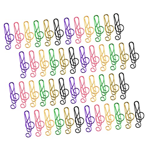 jojofuny 1 Satz Farbige Büroklammern Goldene Büroklammern Schreibtisch Süße Bunte Büroklammern Musik Geformt Office-dokumentenklammern Hundemarkierungsclip Metall Zufällige Farbe 75 Stück von jojofuny
