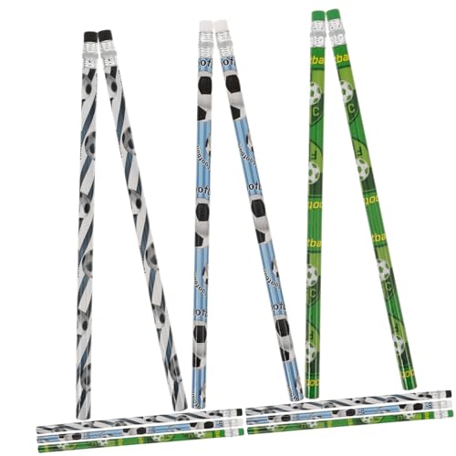 jojofuny 1 Satz Fußball Bleistift Fußball Radiergummi Fußball Mottoparty Fußball Schreibstifte Sport Bleistifte Mit Radiergummi Erwachsene Sport Radierbarer Bleistift 12 Stück von jojofuny