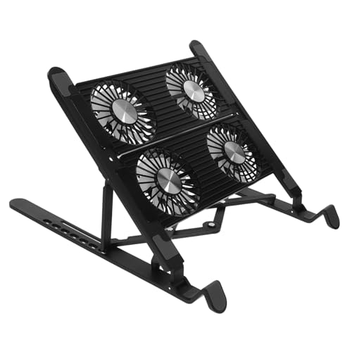 jojofuny 1 Satz Notebook-kühler Stand Tragbar Unterlage Kühlung Lüfter Laptop Notebook -kühler Computerständer Notebook-kühlpads Plastik Black von jojofuny