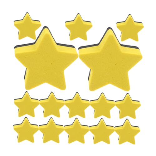 jojofuny 1 Satz Pentagramm-radiergummi Weiß Whiteboard-radierer Planke Wiederverwendbare Filzradierer Whiteboard-reinigungstool Für Klassenzimmer Filzstoff Yellow 15 Stück von jojofuny