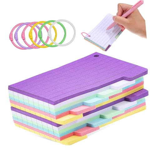 jojofuny 1 Satz Spiral Notizblock Mit Ringen Für Karteikarten Notizkarten Mit Ringen Linierte Karteikarten Für Die Schule Karteikarten Auf Ringen Gelochte Karteikarten 300 Blatt von jojofuny