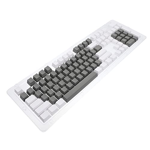 jojofuny Personalisierte Tastaturkappen 104 Tasten Pbt Material Mechanische Gaming-Tastatur Tastenkappen Set Grau Weiß von jojofuny