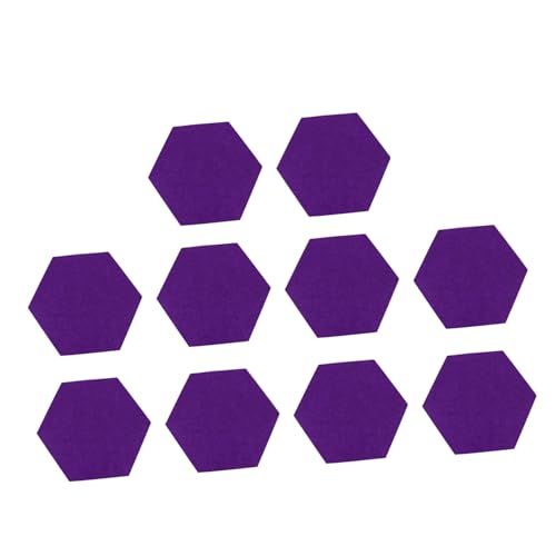 jojofuny 10 Stück Anzeigetafel Planke Filzbrettfliesen Groß Filz-sechseck-fliesenbrett Sechseckig Wandtattoo Aus Filz Erste Schwarz Nachricht Weiß Hexagon Für Stoff Violett Gefühlt von jojofuny